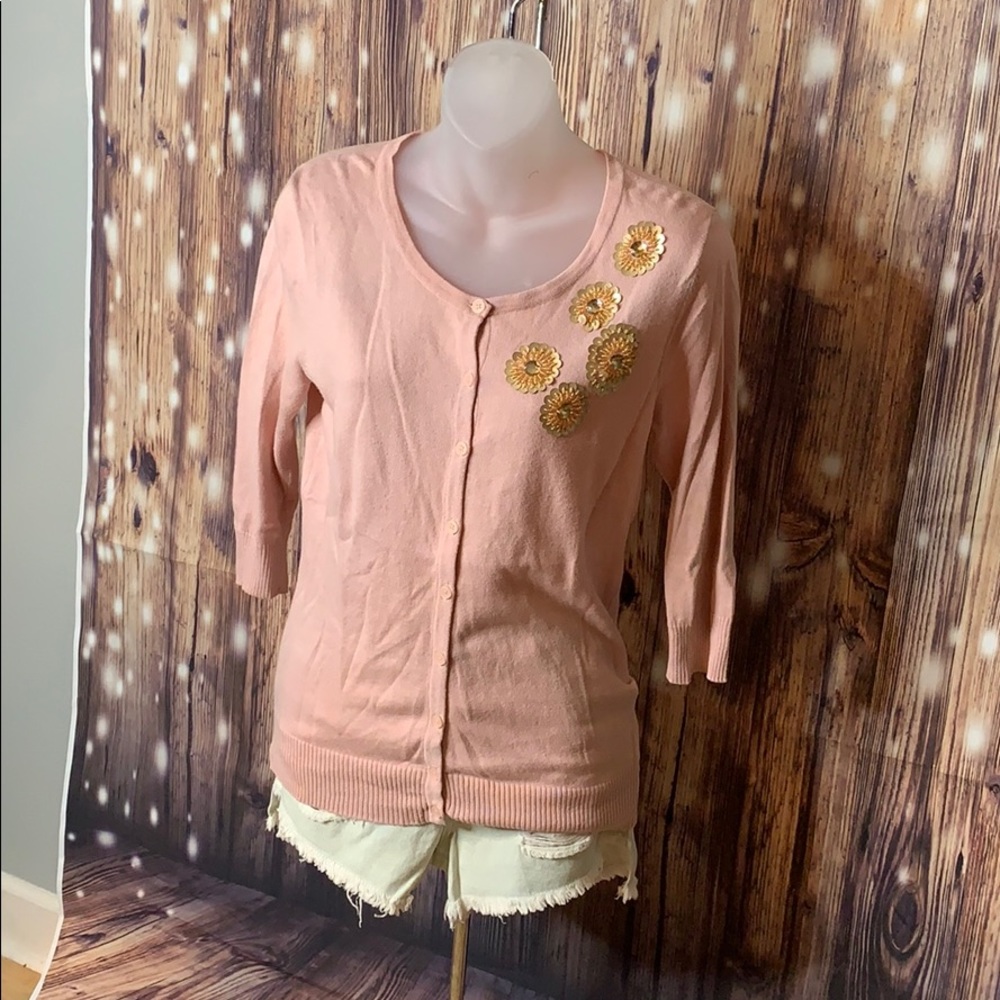 Pink button up cardigan